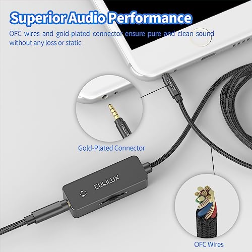 Cubilux 3.5mm TRRS Volume Attenuator Cable, 1/8-inch Headphone Extension Cord with Audio Volume Control, in-Line Volume Controller for Earphones, Speaker, 4 Feet - Image 5