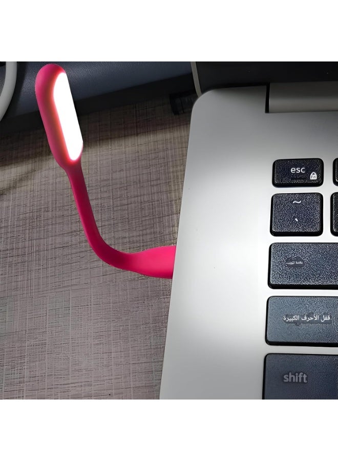 مصباح LED ساطع صغيرلمبة USB محمولة للاستخدام الليلي لأجهزة اللاب توب قطعتين  - إضاءة ليد صغيرة موفرة للطاقة بسطوع قابل للتعديل وعنق مرن للقراءة والمكاتب ولوحات المفاتيح متعدد الالوان - Image 4