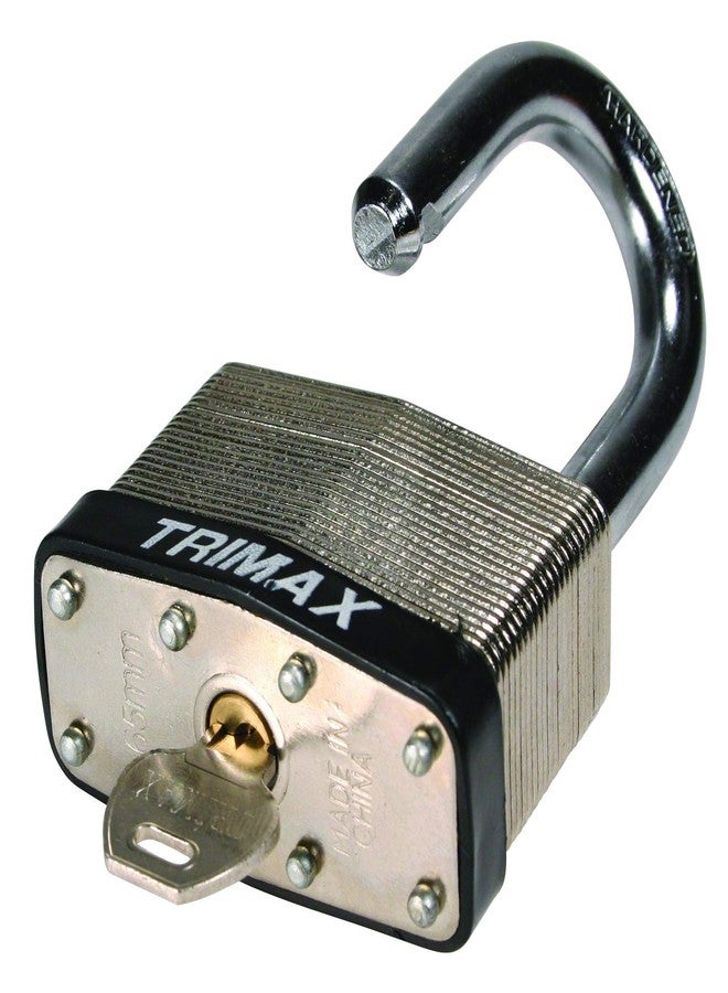Trimax TLM87 Dual Locking 30mm Solid Steel Laminated Padlock with 7/8" x 3-1/16" Dia. Shackle - Image 2