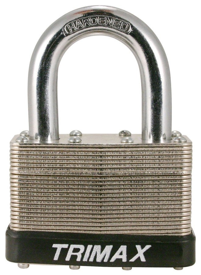 Trimax TLM87 Dual Locking 30mm Solid Steel Laminated Padlock with 7/8" x 3-1/16" Dia. Shackle - Image 1