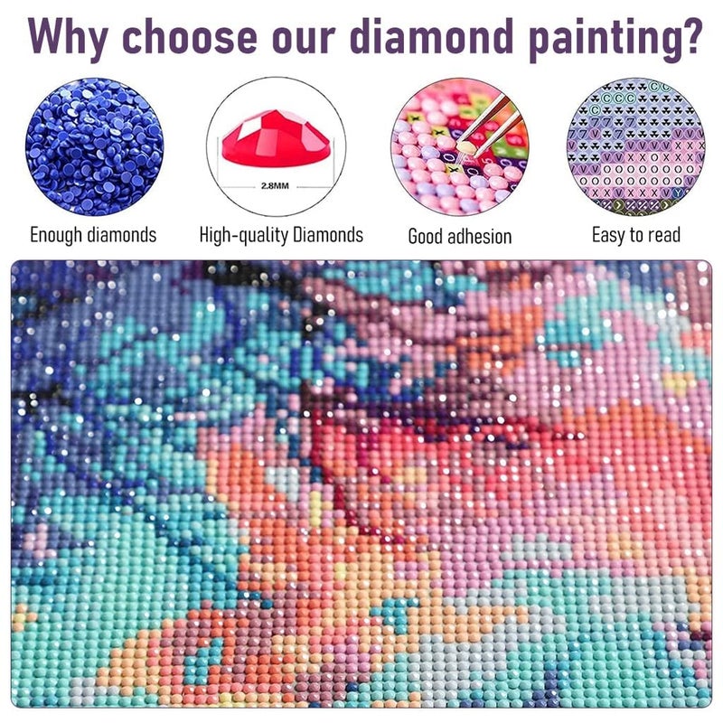 TRENDBIT Diamond Painting Kit 16 12In Bright Moon Diamond Painting Kits 5D Diamond Painting Kit for Adults Kids Art Wall Hangings Super Moon Night Scene for Home Wall Decor - Image 3