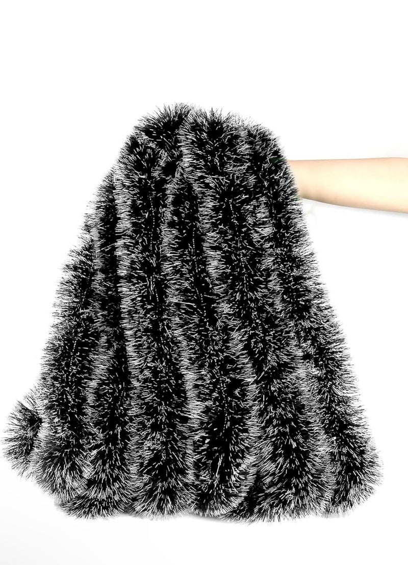 Make a Wish اجعل أمنية - مجموعة من 5 زينة عيد الميلاد لتزيين المنزل، باب، طاولة الطعام، جدار، شجرة عيد الميلاد، خيوط معلقة، زينة عيد الميلاد (أسود وأبيض) - عناصر زينة عيد الميلاد للمنزل، 180 سم - Image 1