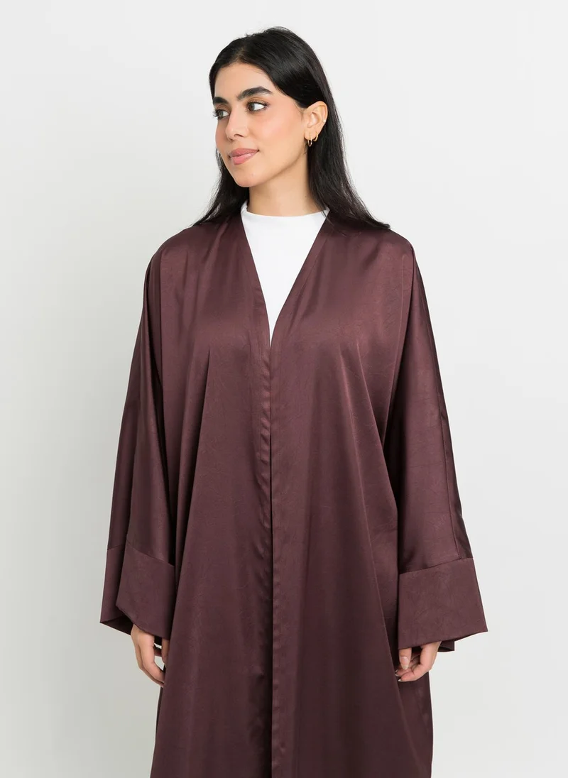 Kaafmeem Maroon Luxe Wide fit Abaya