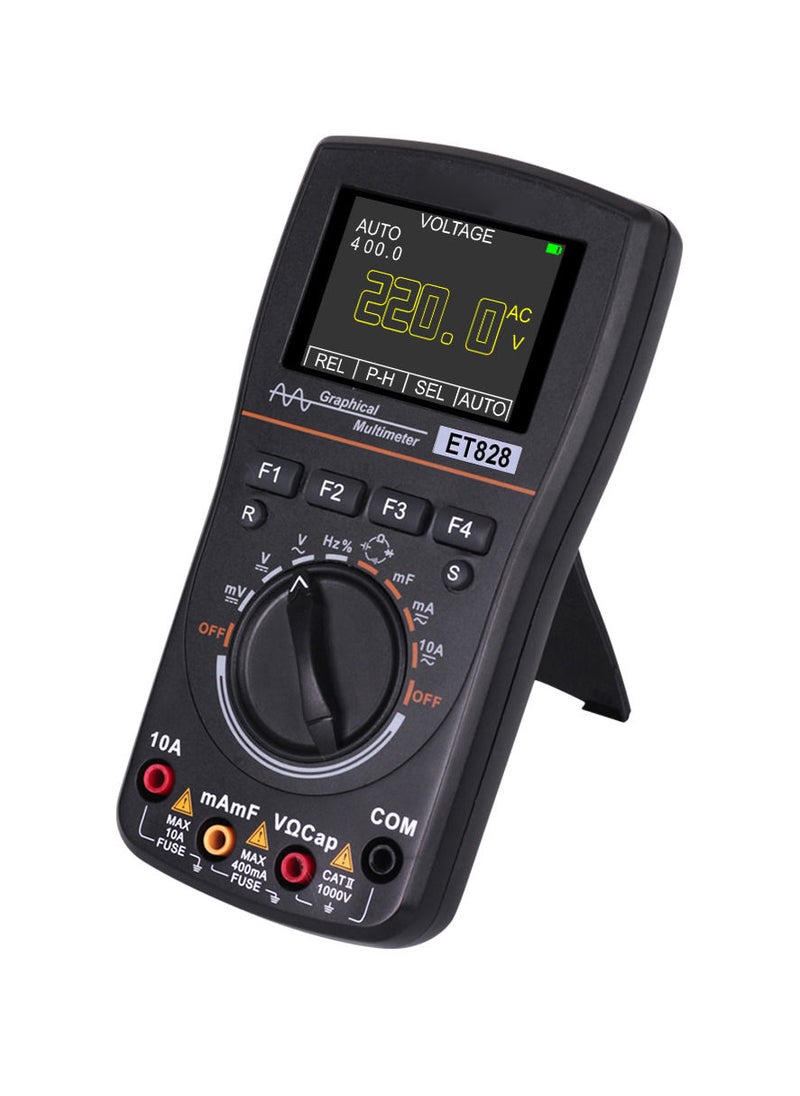 Generic - ET828 Intelligent Graphical Digital Oscilloscope Multimeter 2 in 1 with 2.4 Inches Color Screen 1MHz Bandwidth 2.5Msps Sampling Rate for DIY and Electronic Test - Image 1