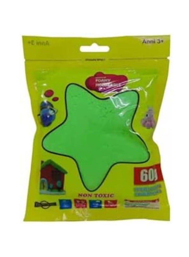 60g Moldable Foam Bags Green Color Mixed Educational Slime 