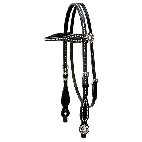 Weaver Leather unisex adult Browband Headstall, Black, Horse US - Image 1