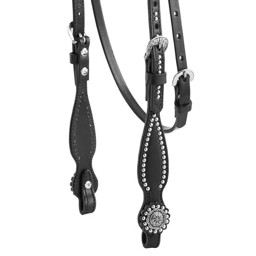 Weaver Leather unisex adult Browband Headstall, Black, Horse US - Image 5