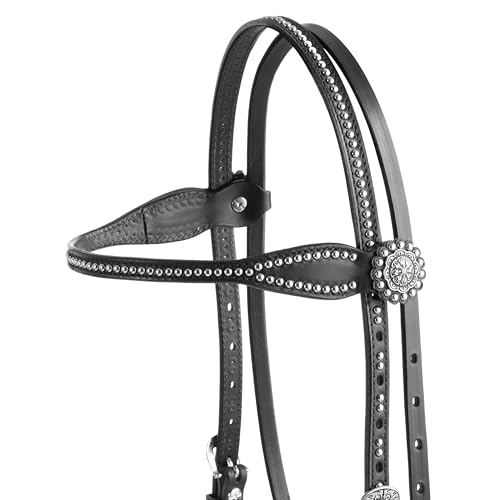 Weaver Leather unisex adult Browband Headstall, Black, Horse US - Image 4