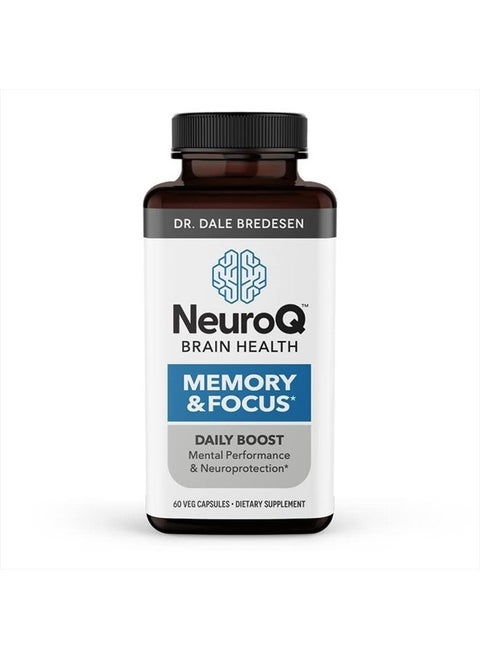 NeuroQ Memory & Focus - Neuroprotective Formula by Dr. Dale Bredesen - Boost Cognitive Performance and Maintain Memory and Healthy Brain Function (60 Capsules) - 1 Pack