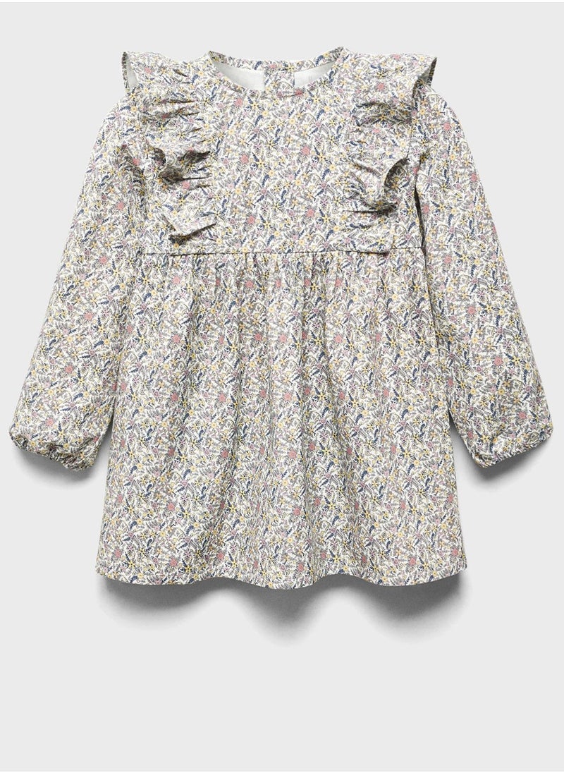 MANGO - Kids Printed Frill Dress - Image 1