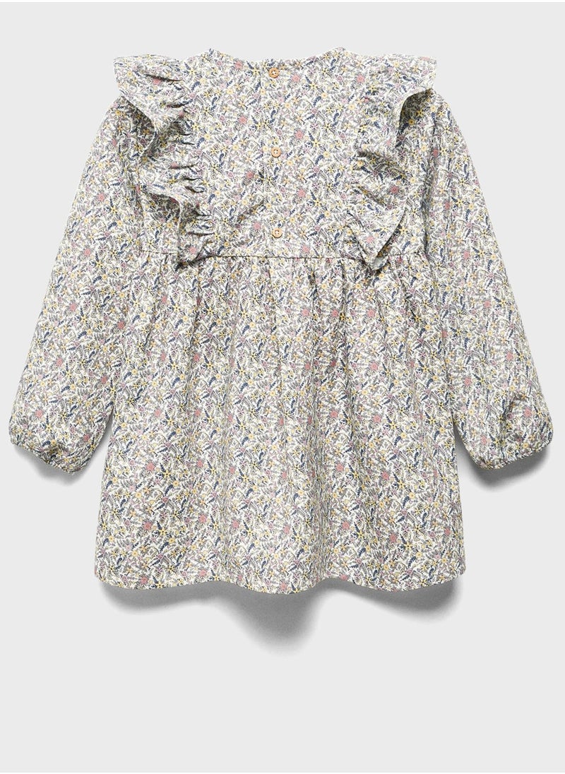MANGO - Kids Printed Frill Dress - Image 1