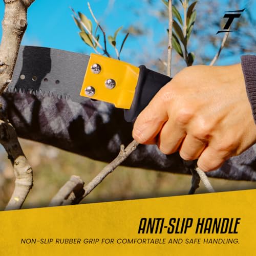 TOMAHAWK® 21” Hook Pruning Saw – Professional Hand Saw for Cutting Trees, Branches, Weeds | For Farms, Landscaping & Gardening | Includes Hook Tip for Branch Pulling | Non-Slip Rubber Handle | THP21 - Image 5