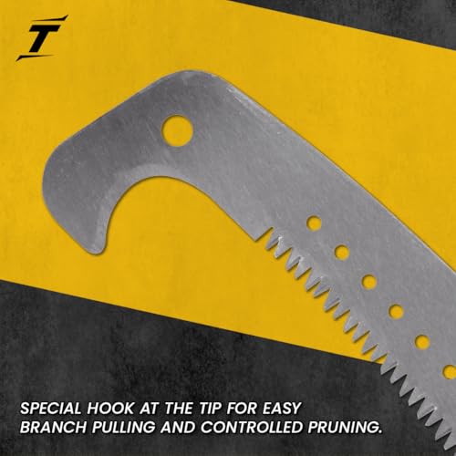 TOMAHAWK® 21” Hook Pruning Saw – Professional Hand Saw for Cutting Trees, Branches, Weeds | For Farms, Landscaping & Gardening | Includes Hook Tip for Branch Pulling | Non-Slip Rubber Handle | THP21 - Image 4