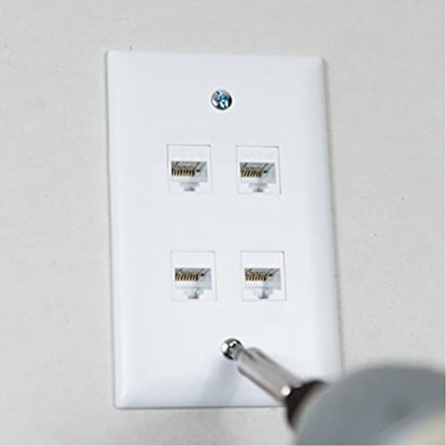 On-Q Legrand - OnQ 4 Port Keystone Single Gang Wall Plate, 1 Gang Keystone Wall Plate Supports 4 Keystone Insert, Screw-In Plastic, White, 10 Count, WP3404WH10 - Image 5