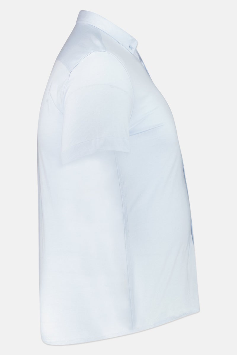 Celio Men Regular Fit Solid Short Sleeves Casual Shirt, Light Blue - Image 2