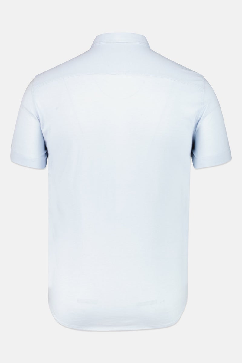 Celio Men Regular Fit Solid Short Sleeves Casual Shirt, Light Blue - Image 3