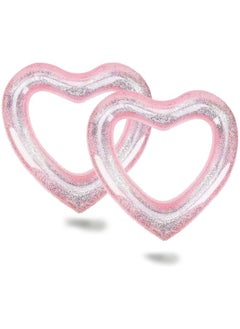 Generic Inflatable Pool Floats, Heart Swimming Pool Float Loungers Tube, Water Fun Beach Party Toys for Kids,Pink Sequins  - Image 1