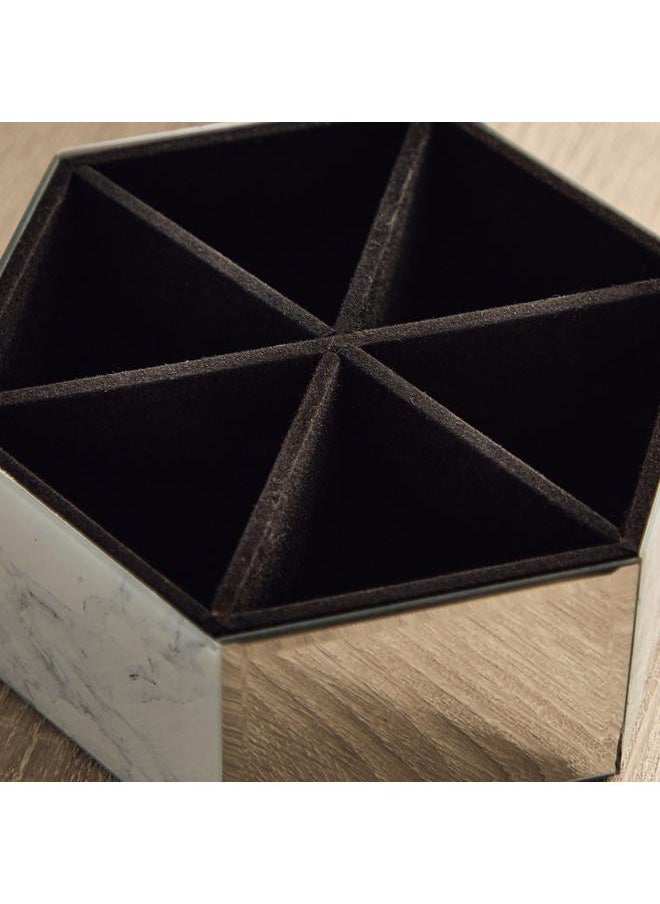 Lamac Crafts Metallic Finish Glass Jewellery Box 17X14.7X6.5 Cm  - Image 4