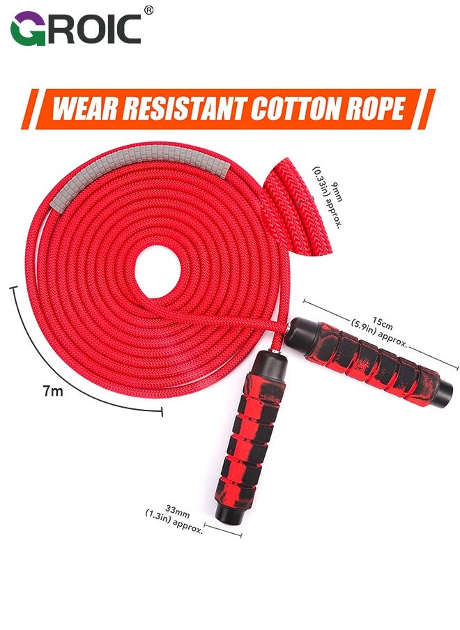 GROIC - 7 M Long Jump Rope for Kids Adults, Double Length Jump Rope, Adjustable Skipping Ropes with High-strength Nylon Braided Rope Core, 360° Rotation Not Entangled, Long Enough for 4-6 Jumpers - Image 1