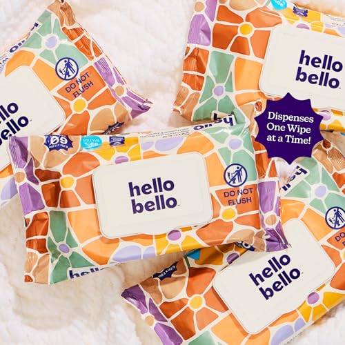 Hello Bello Premium Wipes, Designed for Sensitive Skin with Chamomile & Aloe Extracts, Flower Pop (12 Resealable Packets = 720 Total Wipes) - Image 5