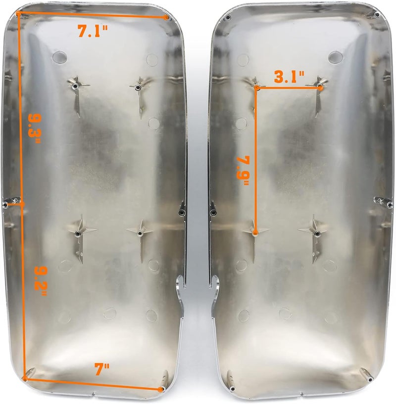 CPOWACE Chrome Door Mirror Covers for Kenworth T600/T660 - Left & Right Side - Image 2