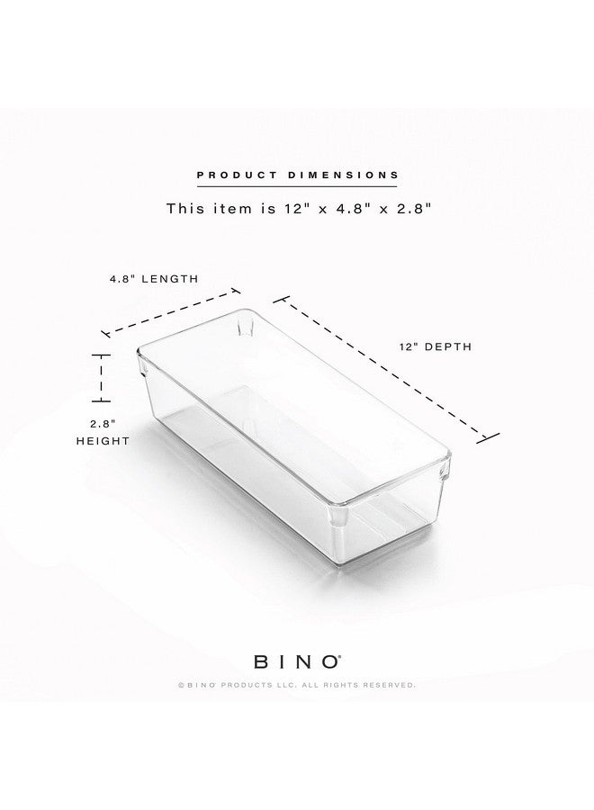 BINO | Oblong Plastic Drawer Organizer Bin, 2-Pack | THE ARTISAN COLLECTION | Multi-Purpose | Durable | BPA-Free | Desk, Vanity, Bathroom & Makeup Drawer Organizer - Image 3