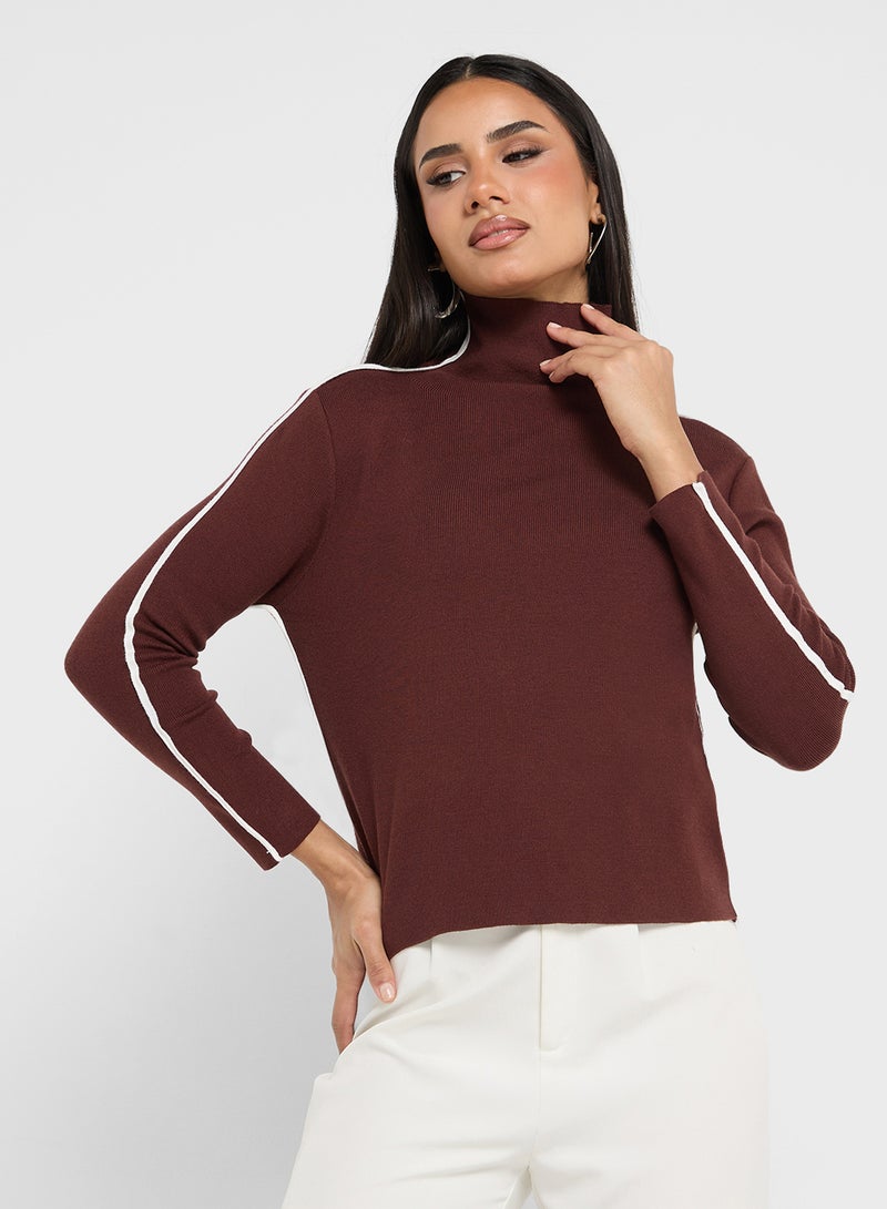 ELLA Contrast Trim Turtle Neck  - Image 1