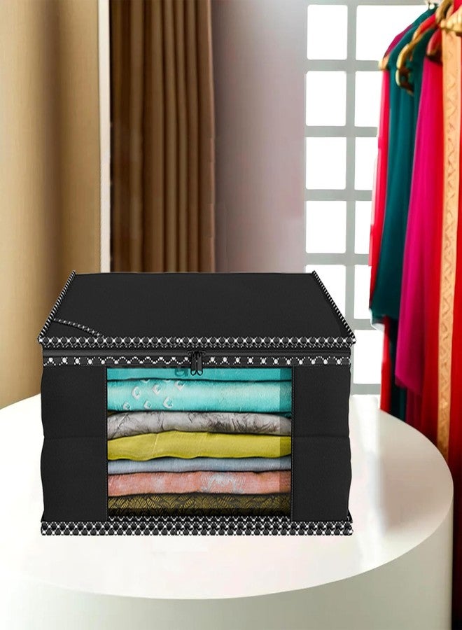 SHAPING FABRIC طقم غطاء ساري من قماش التشكيل، قطعة واحدة، منظم ملابس من قماش غير منسوج للخزانة مع نافذة شفافة وحقيبة تخزين ملابس بسحاب مزدوج، غطاء ملابس SF_XL_SC_CC_XPID1598426731598505 - Image 1
