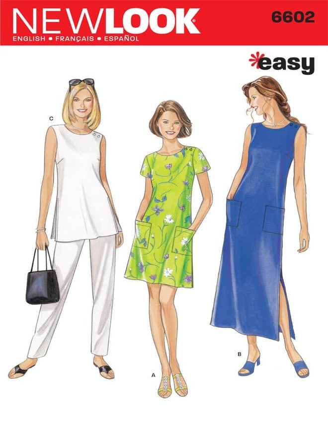 New Look Sewing Pattern 6602 Misses Dresses, Size A (S-M-L-XL-XXL) - Image 1