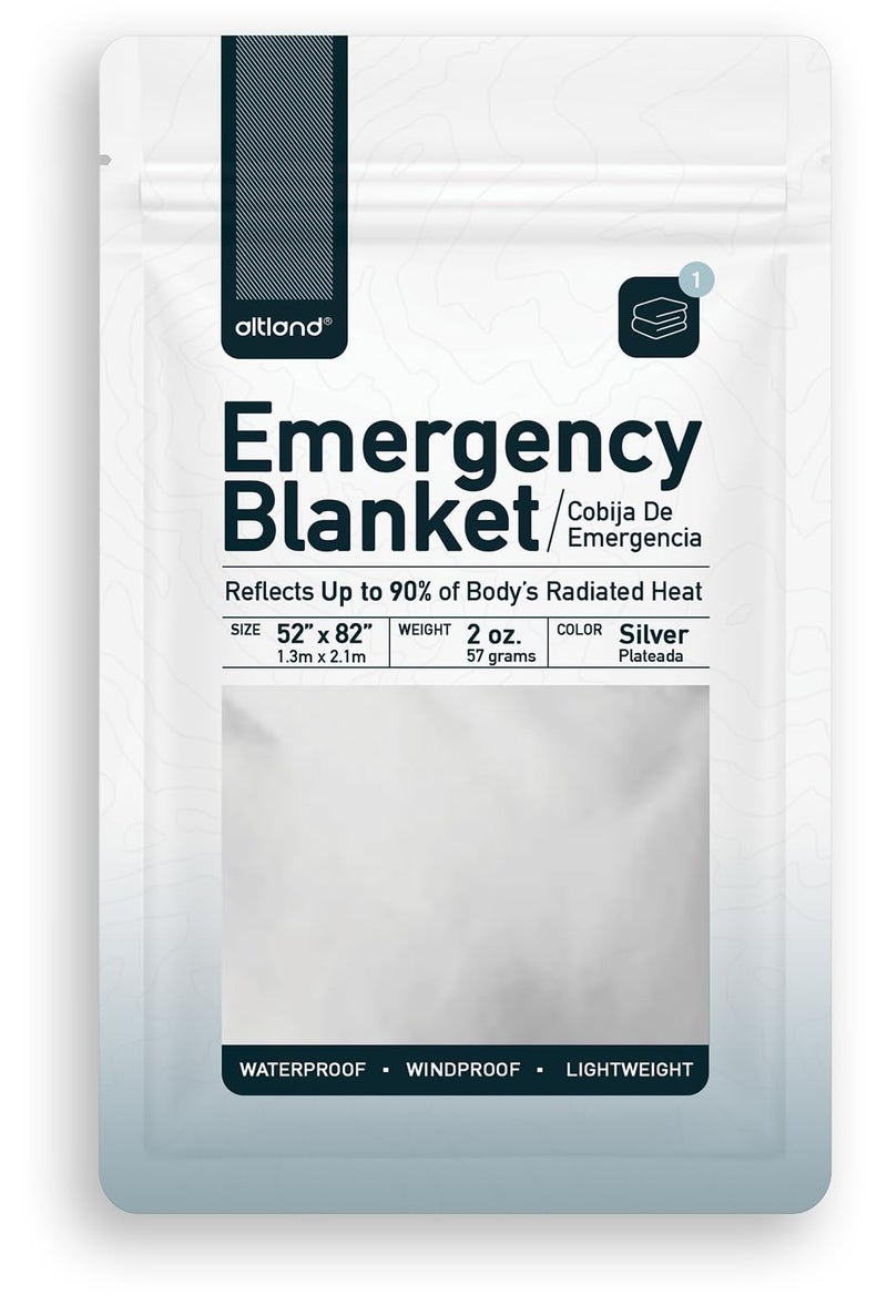 Altland 50 Pack of Emergency Blankets - Individually Packaged Silver Mylar Blankets - Image 2