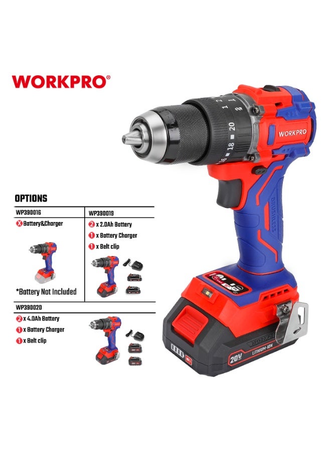 WORKPRO 20V BRUSHLESS IMPACT DRILL SET - Image 5