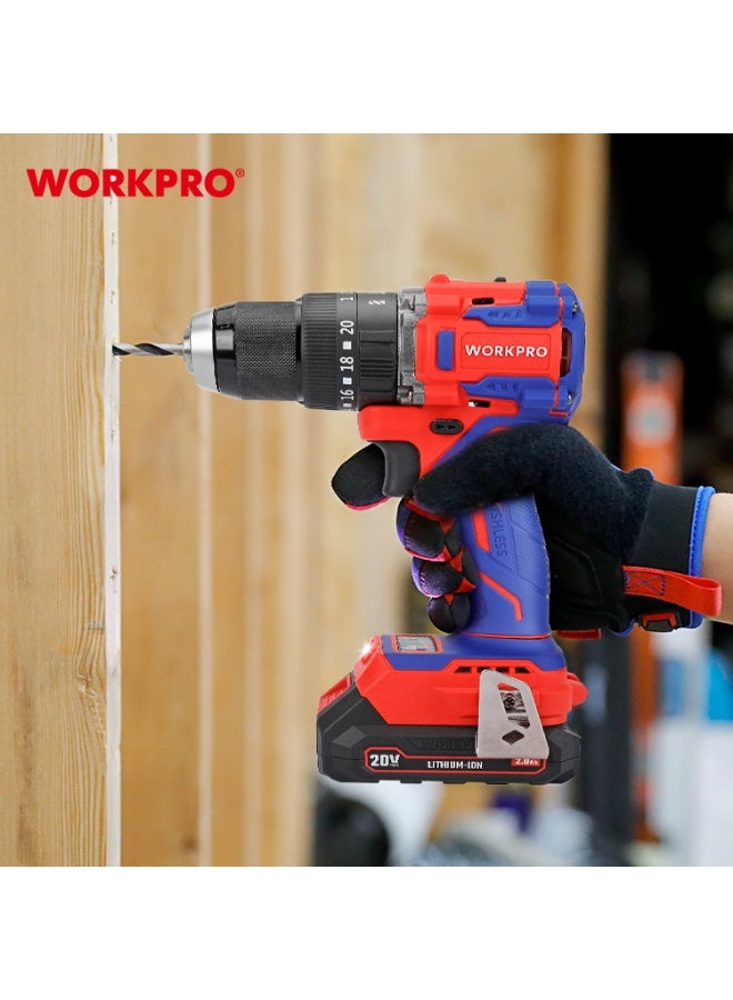 WORKPRO 20V BRUSHLESS IMPACT DRILL SET - Image 3