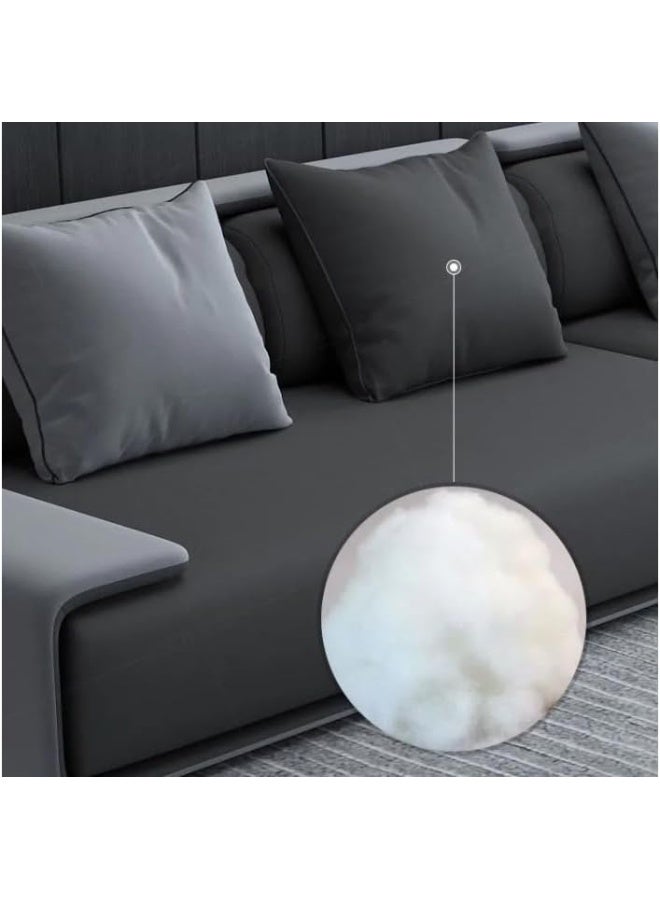 Comfynest Dark Grey Nordic Style L-Shaped Sofa with Fabric Upholstery for Leisure and Simplicity (5Seater+Ottoman)  - Image 5