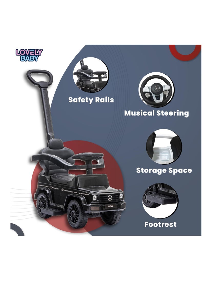 Mercedes-Benz Mercedes-Benz 3 in 1 Push Car for Kids, Ride-on with Rotating Handlebar, Storage, Comfortable Foot-Rest, Riding Vehicle, Musical Steering, Baby Car for Kids 1 to 3 Years  - Image 3