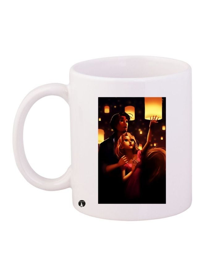 RYN Tangled Printed Coffee Mug White/Black/Brown 11ounce