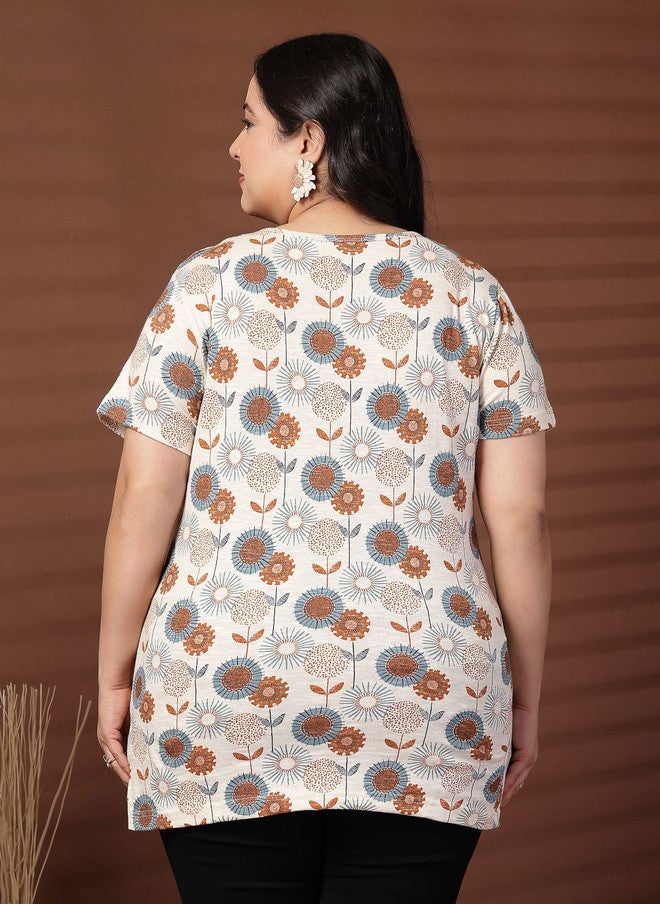 PlusS Floral Printed T-Shirt for Women - Image 5