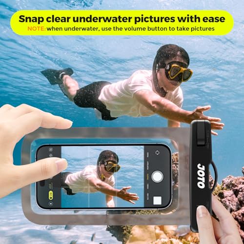 JOTO Up to 7" Universal Waterproof Phone Case for iPhone 17 Air 16 15 14 13 12 11 Plus Pro Max, IPX8 Cellphone Dry Bag XR X SE, Galaxy S23 S22 S21 S20+ S20 S10 Plus Note, Pixel -CrystalBlack - Image 3