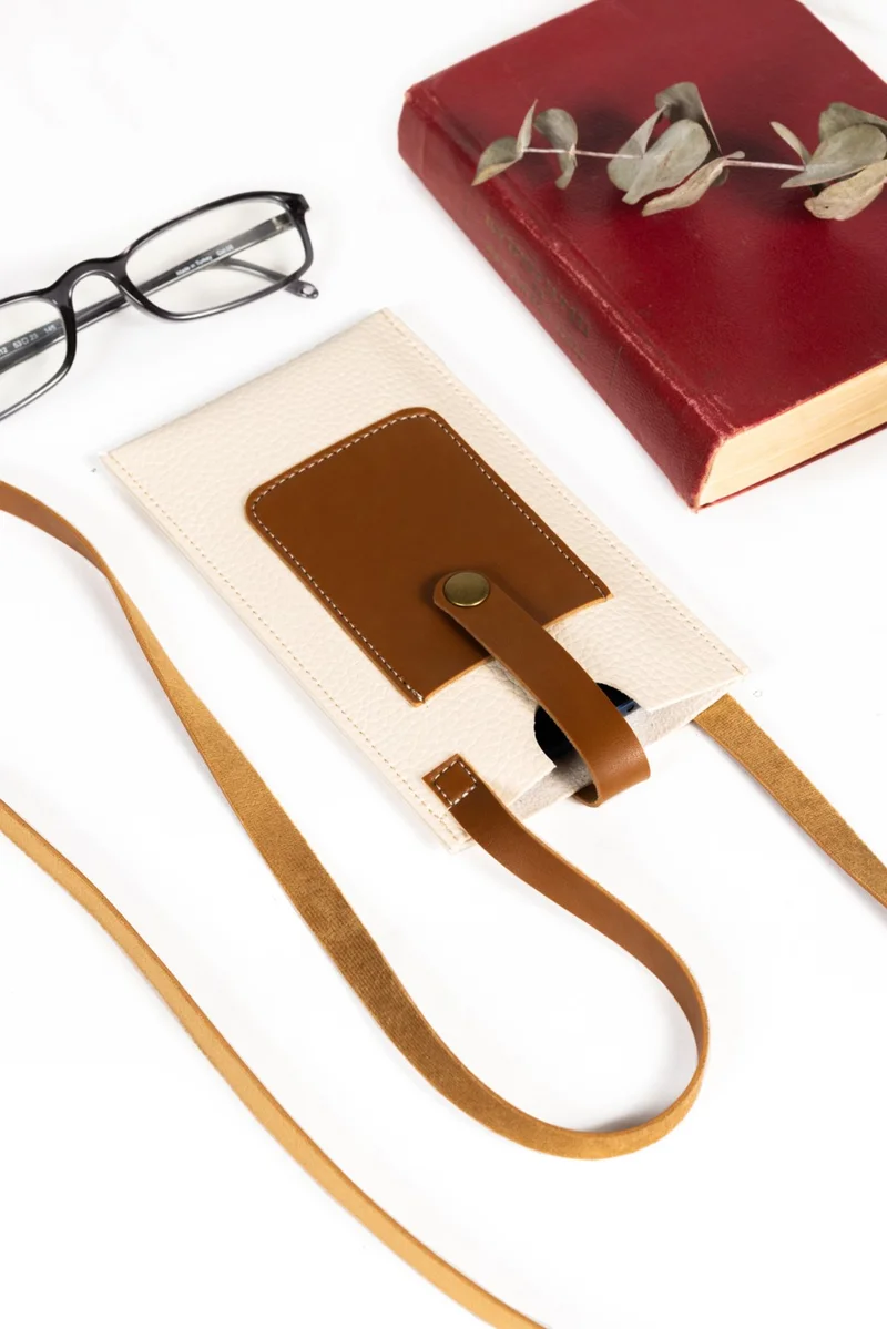 نوثينج Leather Snap Closure Hanger Phone Bag with Card Holder Compartment