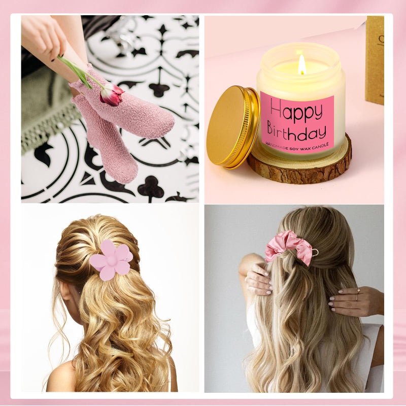 DHQH Birthday Gifts for Teen, Cute Inspirational Gift Daisy Presents Set Ideas for Sister Daughter Friends, Happy Birthday Gift Basket with Ice Glass Cup for Her (Pink) - Image 5