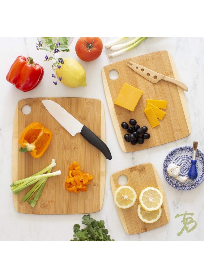 Totally Bamboo 3-Piece Two-Tone Bamboo Cutting Board Set - Reversible Kitchen Boards for Chopping & Serving Cheese, Meat, Vegetables & More - Image 2
