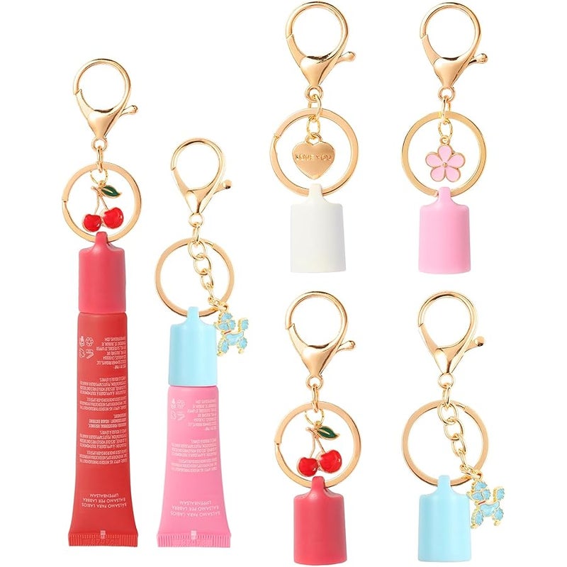 Limpskys ليمبسكيز غطاء سلسلة مفاتيح لـ Summer Fridays مرطب شفاه 0.5 أونصة و LANGIGE مرطب شفاه 0.35 أونصة (4 قطع، أغطية ذهبية) - Image 1