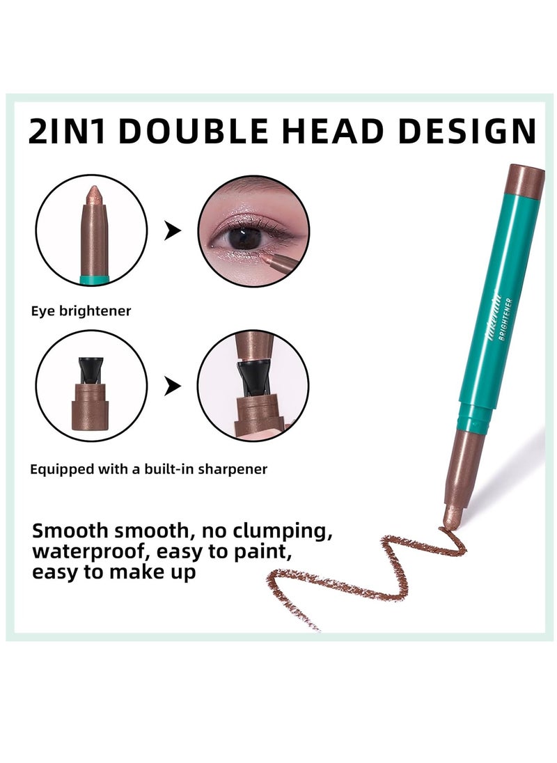 lakerain - Shining Eye Brightener Enhance Eye Cream Professional Makeup Eyeshadow Pencil Advanced Shadow Stick Waterproof Eyeshadow Stick Eye Highlighter Shimmer Creamy Waterproof & Long-Lasting Eye Makeup for Women No.03 - Image 1