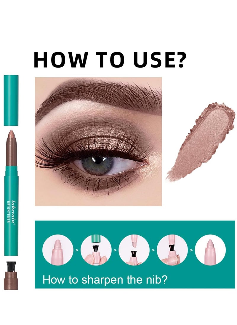 lakerain - Shining Eye Brightener Enhance Eye Cream Professional Makeup Eyeshadow Pencil Advanced Shadow Stick Waterproof Eyeshadow Stick Eye Highlighter Shimmer Creamy Waterproof & Long-Lasting Eye Makeup for Women No.03 - Image 1