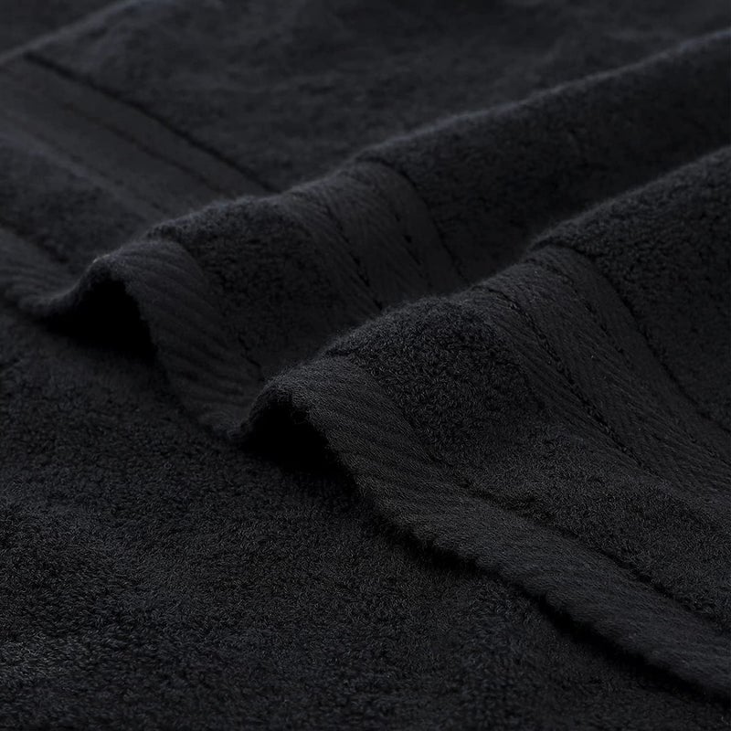 COZYART Luxury Black Bath Towels Set Turkish Cotton Hotel Large Bath Towels Bulk for Bathroom  Thick Bathroom Towels Set of 6 with 2 Bath Towels  2 Hand Towels  2 Washcloths  650 GSM - Image 4
