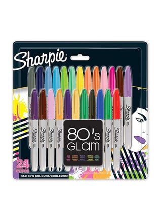 24-Piece 80's Glam Fine Tip Permanent Markers Set Multicolour - pzsku/ZF919A3C3B7EE469C8928Z/45/1746707258/c94cb37a-270d-4e47-bb12-356f766a0358