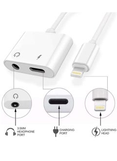 LIXES Lightning to 3.5mm Headphones Dongle Jack Adapter for iPhone Fonemax 2 in 1 Headphone Adapter and Aux Audio Adapter& Charger Cable Splitter Compatible for iPhone,iPad  - Image 2