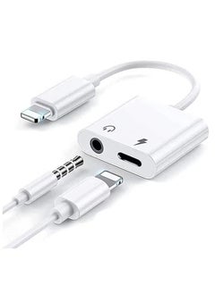 LIXES Lightning to 3.5mm Headphones Dongle Jack Adapter for iPhone Fonemax 2 in 1 Headphone Adapter and Aux Audio Adapter& Charger Cable Splitter Compatible for iPhone,iPad  - Image 1