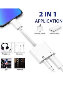 LIXES Lightning to 3.5mm Headphones Dongle Jack Adapter for iPhone Fonemax 2 in 1 Headphone Adapter and Aux Audio Adapter& Charger Cable Splitter Compatible for iPhone,iPad  - Image 3