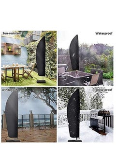 Generic Protective Parasol Cover with Rod, Cantilever Parasol Protective Cover 2 to 4 m Large Umbrella Cover Weatherproof UV Anti Windproof and Snow Safe Outdoor for Cantilever Parasol  - Image 3