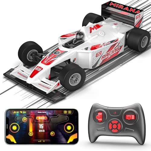 Mirana Super Car | USB Rechargable Type-C | in-Built Bluetooth Speaker | High-Speed Dual Motor Formula 1 Big Size RC Car | Long Range Remote & App Controlled Toy for Kids 4+ 5+ 6+ Years (White) - Image 1
